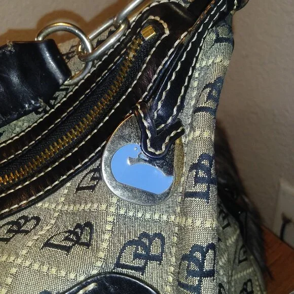 Dooney and Bourke Vintage Signature Canvas and Leather Satchel - Picture 6 of 14